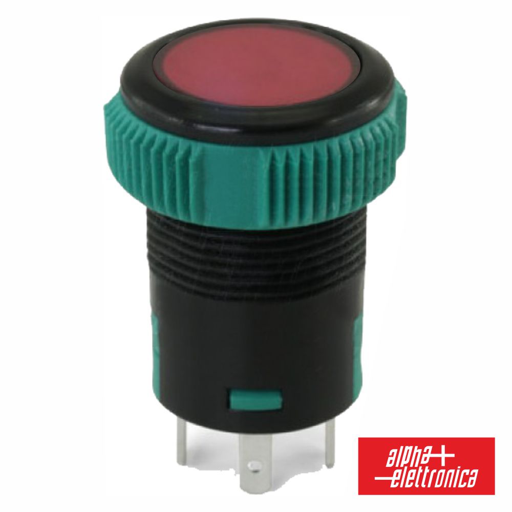Pulsador Redondo Spst Off-(On) 12V Vermelho C/ Luz Ip67 - NOVEDUC Equipamento Laboratório e Formação Profissional