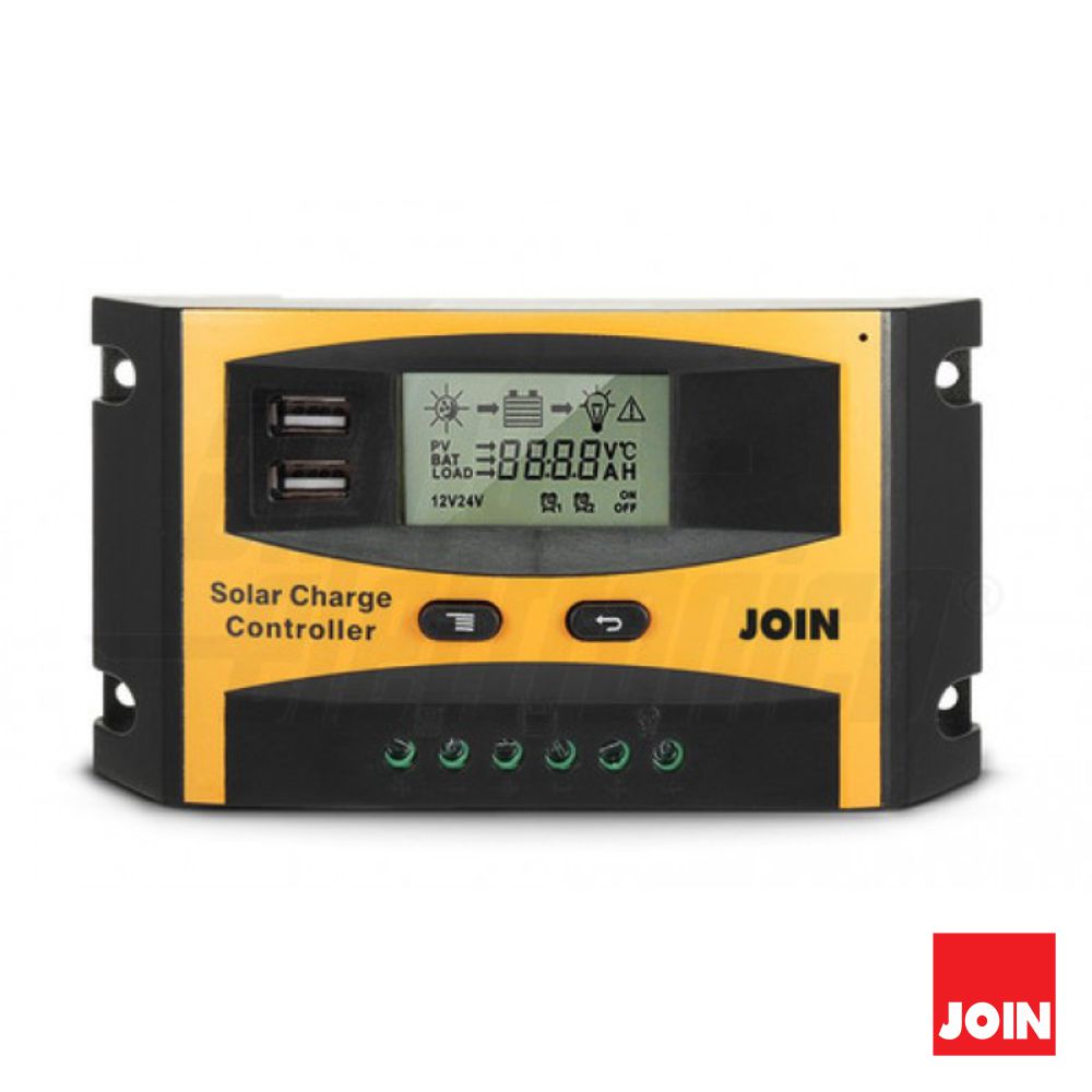 Regulador Painel Fotovoltaico 20A 12/24V Join - NOVEDUC Equipamento Laboratório e Formação Profissional