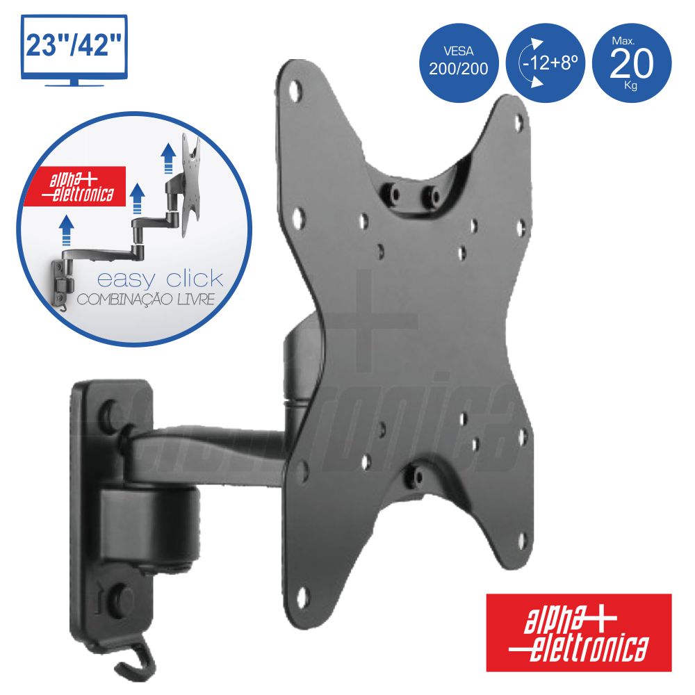 Suporte Lcd/Led 23/42" 20Kg C/ 1 Braços Vesa 200/200 - NOVEDUC Equipamento Laboratório e Formação Profissional