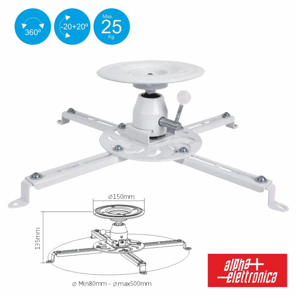 Suporte Vídeoprojetor Tecto 25Kg - NOVEDUC Equipamento Laboratório e Formação Profissional