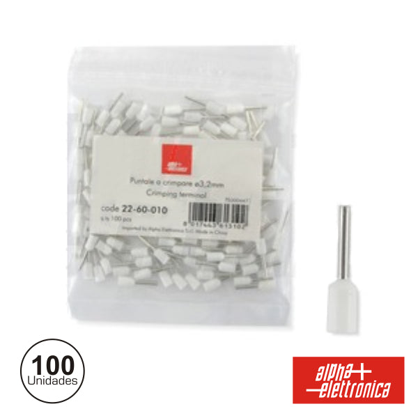 Terminal Ponteira Isolado 3.2Mm 100X Branco - NOVEDUC Equipamento Laboratório e Formação Profissional
