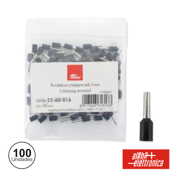 Terminal Ponteira Isolado 4.1Mm 100X Preto - NOVEDUC Equipamento Laboratório e Formação Profissional