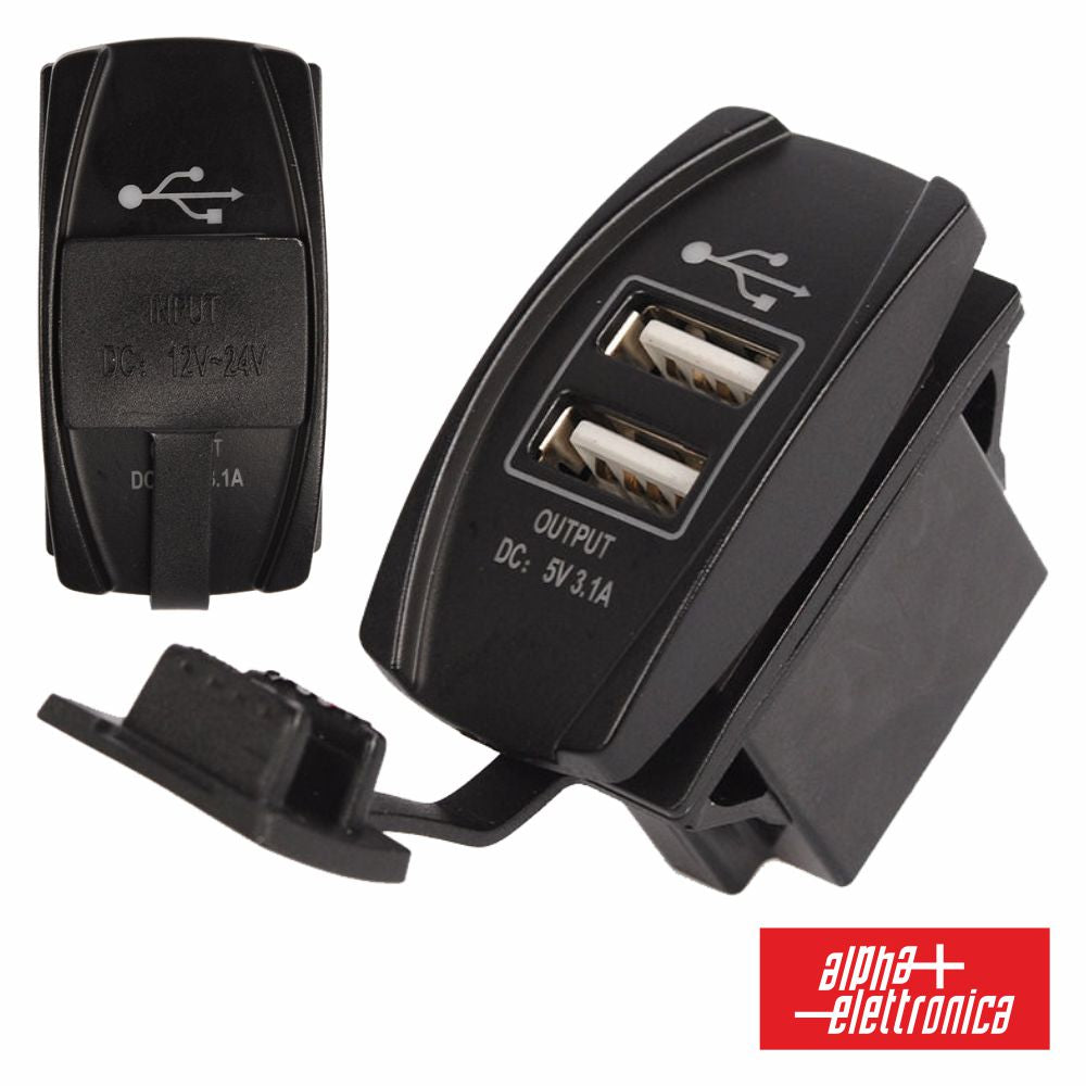 Tomada Usb Dupla De Embutir 12-24Vdc P/ 5Vdc - NOVEDUC Equipamento Laboratório e Formação Profissional