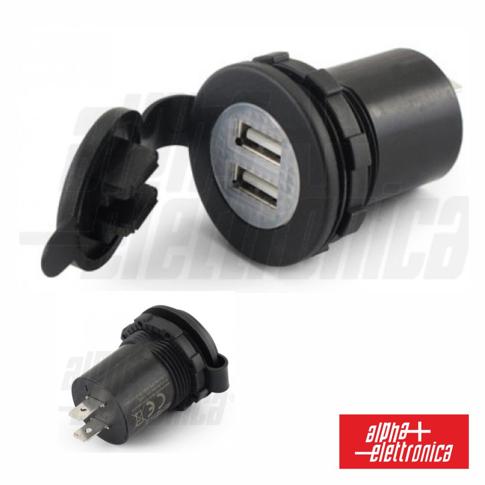 Tomada Usb Dupla De Embutir 12-28Vdc P/ 5Vdc - NOVEDUC Equipamento Laboratório e Formação Profissional