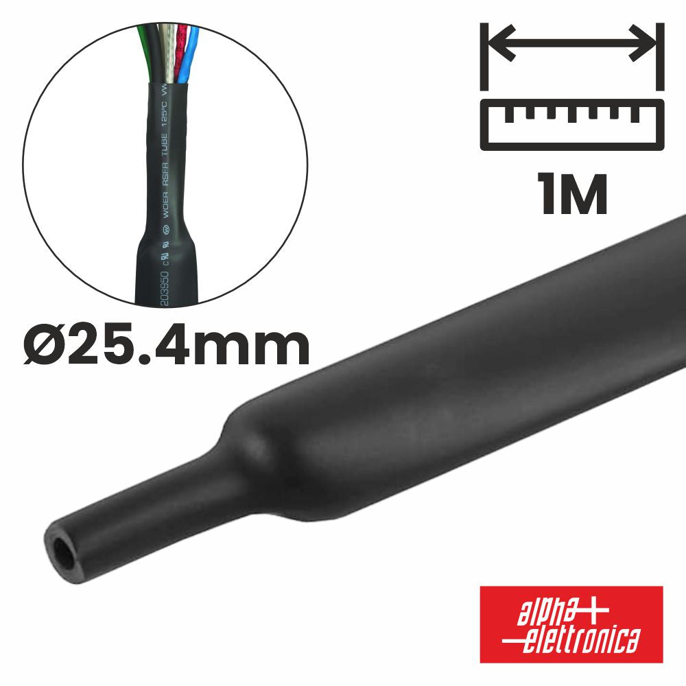 Tubo Manga Termoretráctil 25.4Mm 1M Preto Alpha - NOVEDUC Equipamento Laboratório e Formação Profissional