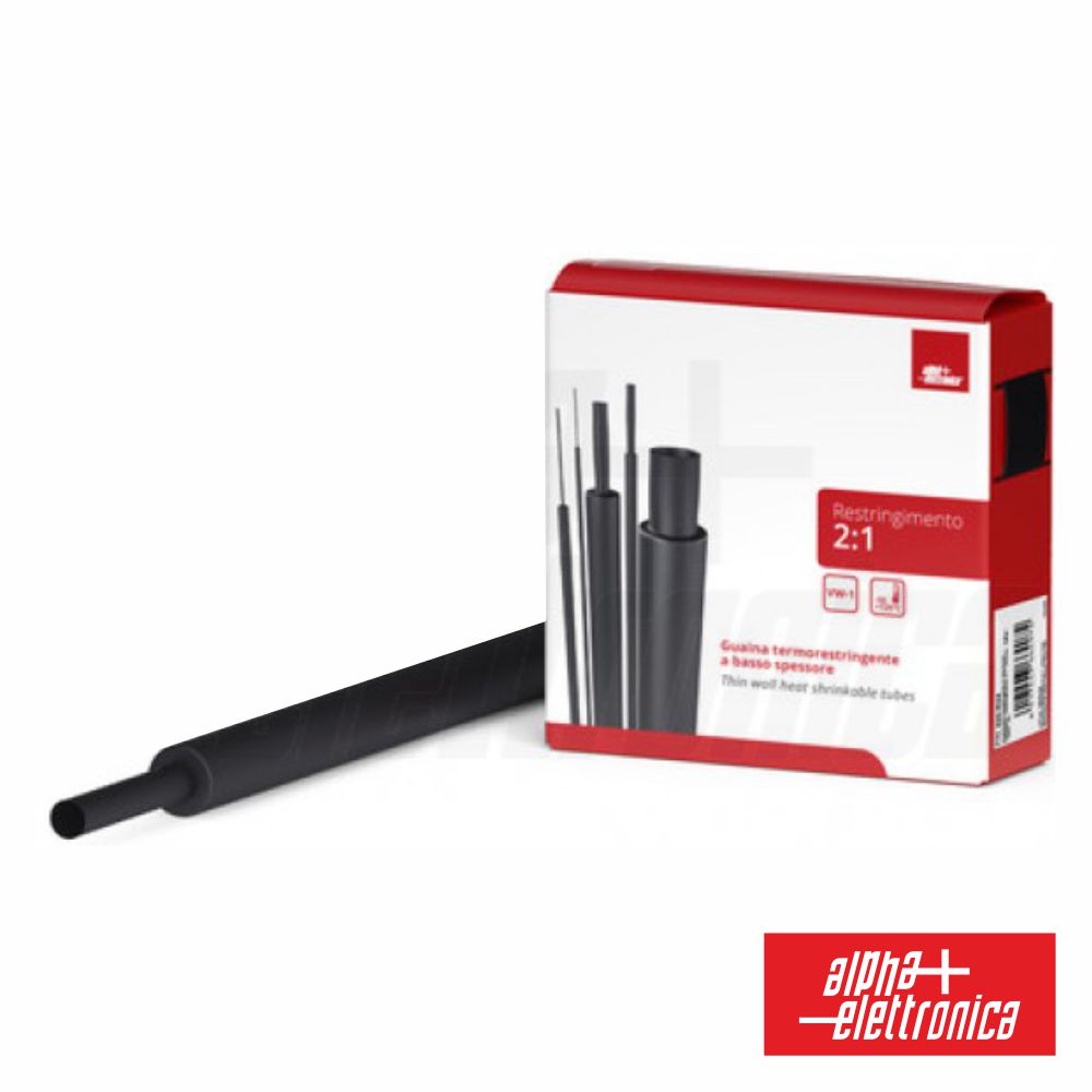 Tubo Manga Termoretráctil 25.4Mm 4M Preto Alpha - NOVEDUC Equipamento Laboratório e Formação Profissional