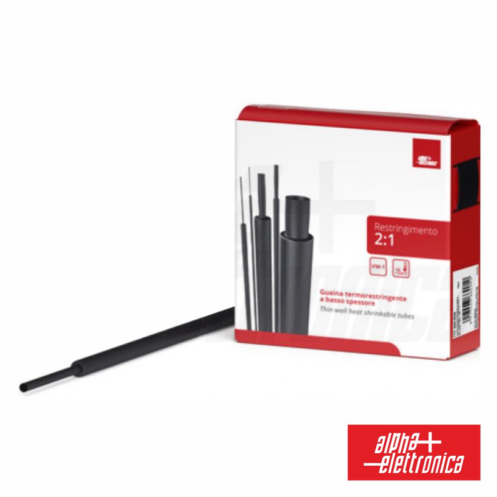 Tubo Manga Termoretráctil Ø12.7Mm 5M Preto Alpha - NOVEDUC Equipamento Laboratório e Formação Profissional