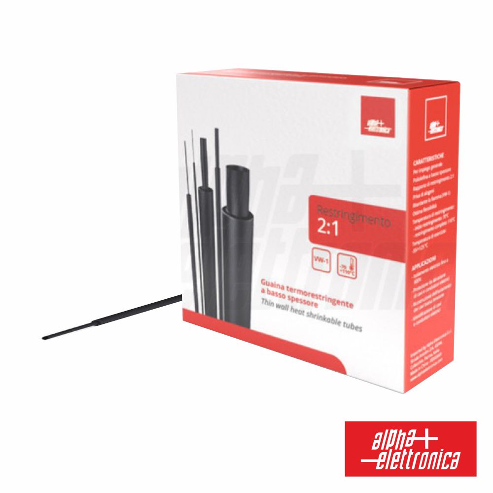 Tubo Manga Termoretráctil Ø19Mm 5M Preto Alpha - NOVEDUC Equipamento Laboratório e Formação Profissional