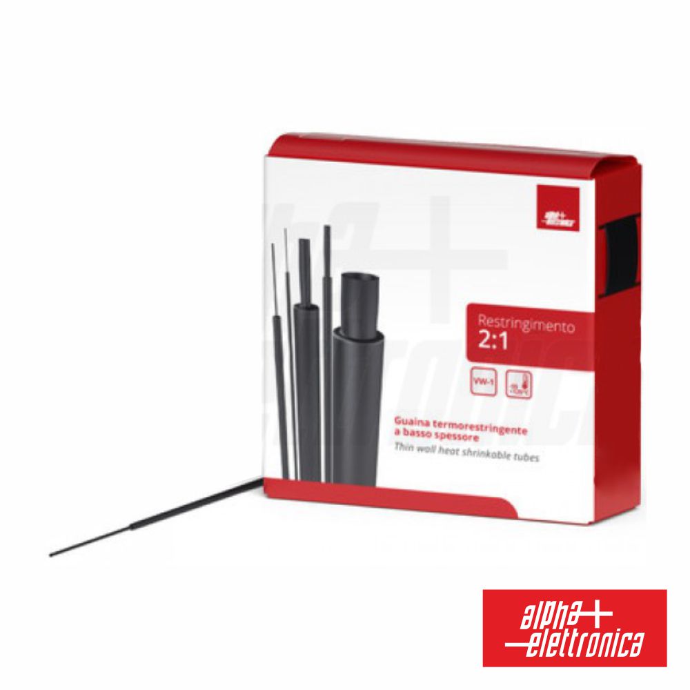 Tubo Manga Termoretráctil Ø4.8Mm 10M Preto Alpha - NOVEDUC Equipamento Laboratório e Formação Profissional