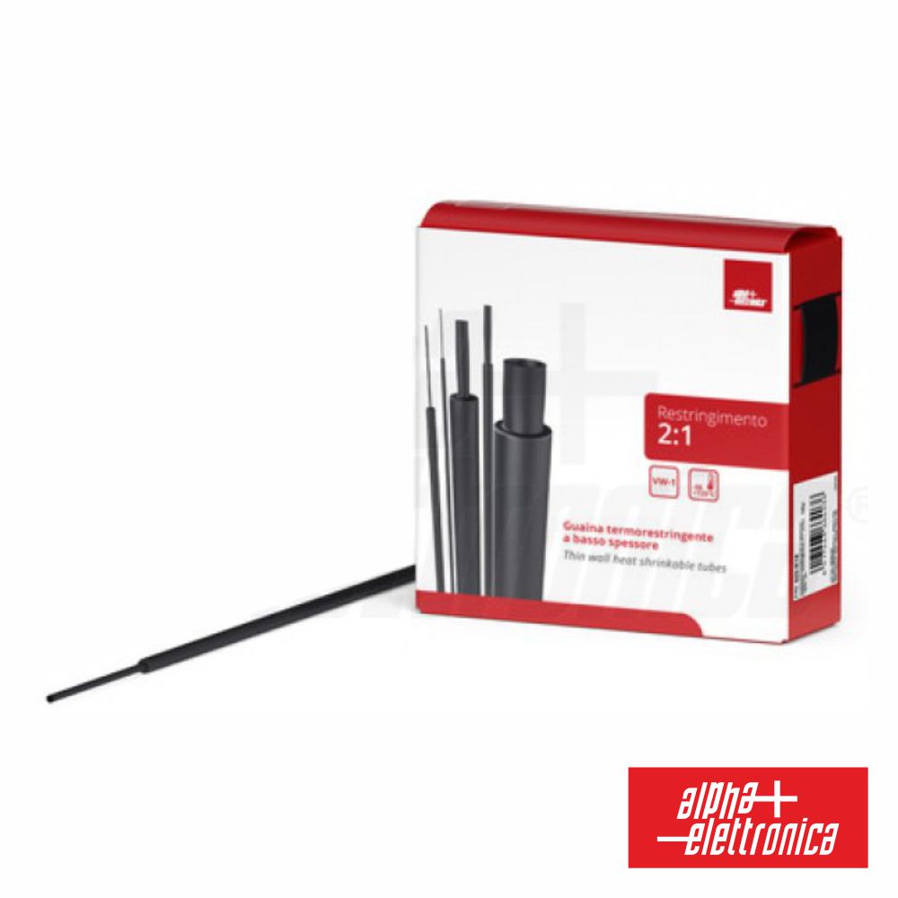 Tubo Manga Termoretráctil Ø6.4Mm 8M Preto Alpha - NOVEDUC Equipamento Laboratório e Formação Profissional