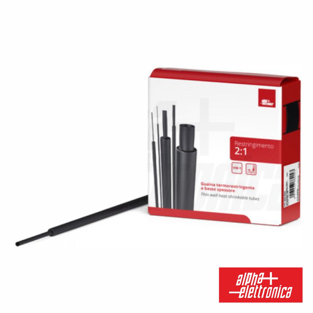 Tubo Manga Termoretráctil Ø9.5Mm 6M Preto Alpha - NOVEDUC Equipamento Laboratório e Formação Profissional