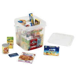 Caixa com 35 Produtos de Mercearia - NOVEDUC Equipamento Laboratório e Formação Profissional