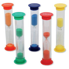 Conjunto 5 Mini Ampulhetas - NOVEDUC Equipamento Laboratório e Formação Profissional
