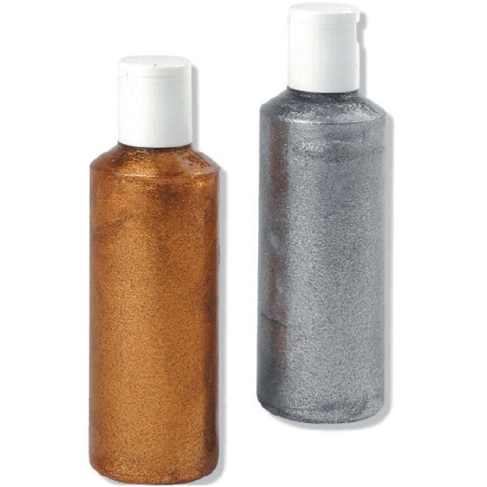 Conjunto de 2 Frascos de Gel de Glítter Dourado e Prateado - NOVEDUC Equipamento Laboratório e Formação Profissional