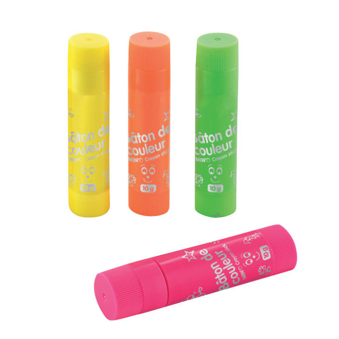 Conjunto de 4 Lápis Batom Cores Fluorescentes - NOVEDUC Equipamento Laboratório e Formação Profissional