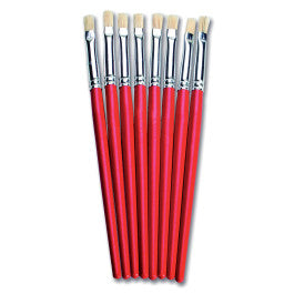 Conjunto de 8 Pincéis Planos 5mm - NOVEDUC Equipamento Laboratório e Formação Profissional