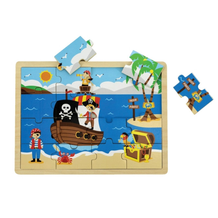 Puzzle em Madeira  - O Pirata - NOVEDUC Equipamento Laboratório e Formação Profissional