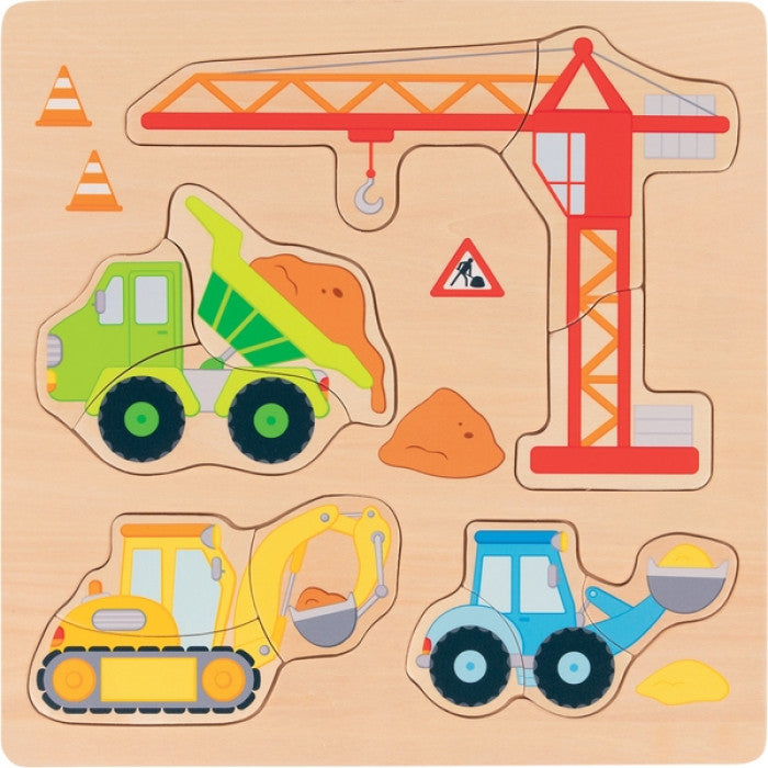 Puzzle madeira encaixe - Transporte contrução civil - NOVEDUC Equipamento Laboratório e Formação Profissional