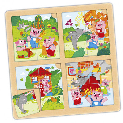 Conjunto de Puzzles -Os três porquinhos e a Cinderela - NOVEDUC Equipamento Laboratório e Formação Profissional