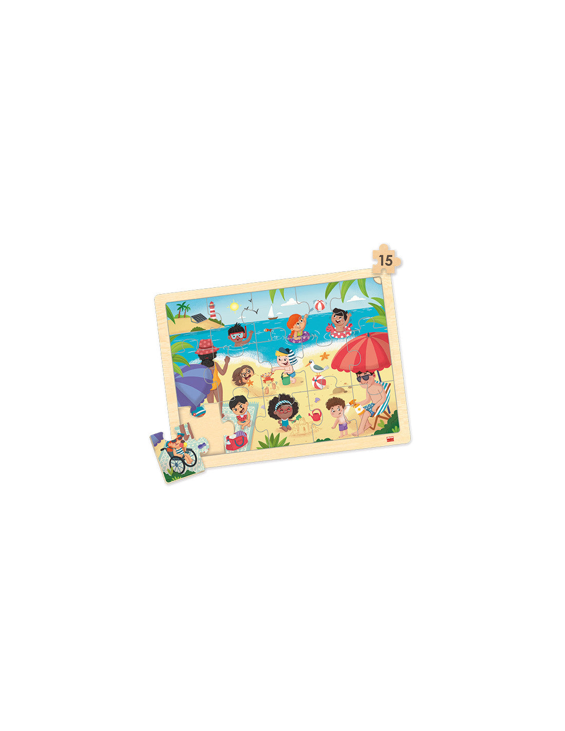 Conjunto de quebra-cabeças AscoCelda com ilustrações das 4 estações do ano e tema de sustentabilidade, peças coloridas e variadas.