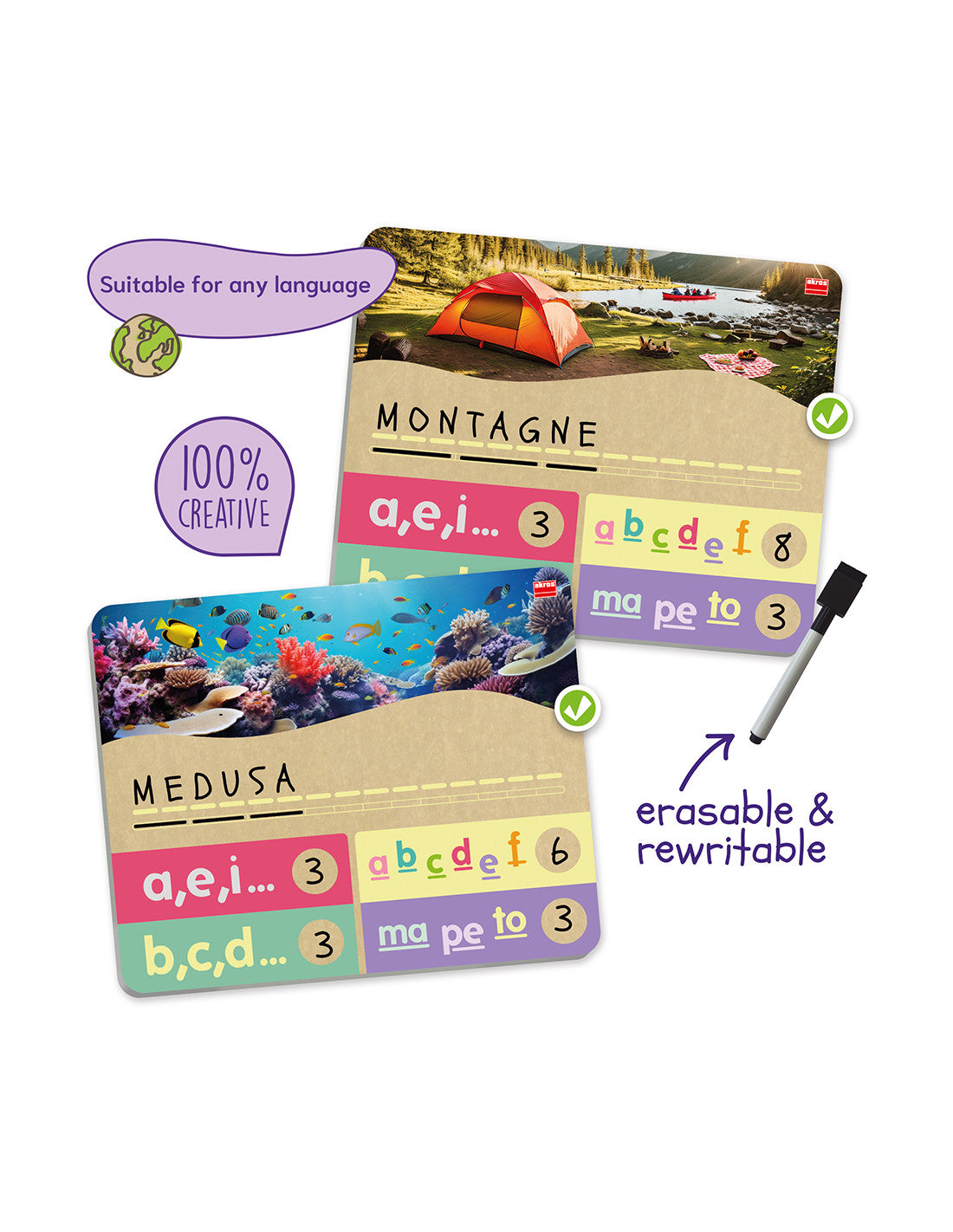 Imagem do produto Ortografia de letras e sílabas da marca AscoCelda, com exemplos de letras e sílabas coloridas e educativas.