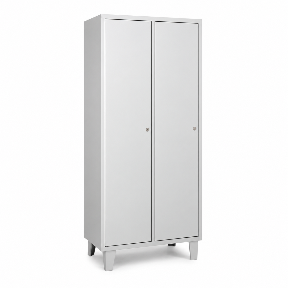Cacifo metálico Noveduc com compartimentos para roupas de trabalho, ideal para oficinas e ambientes técnicos.