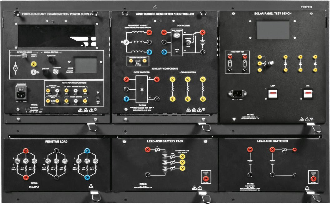 Sistema básico de aprendizagem de energia renovável LabVolt Series 8010 - 5 - NOVEDUC Equipamento Laboratório e Formação Profissional1218010 - 5