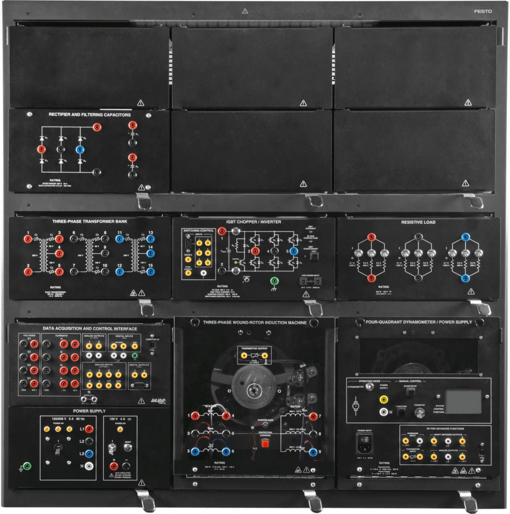 Sistema de aprendizagem dos princípios DFIG LabVolt Series 8010 - D - NOVEDUC Equipamento Laboratório e Formação Profissional1218010 - D