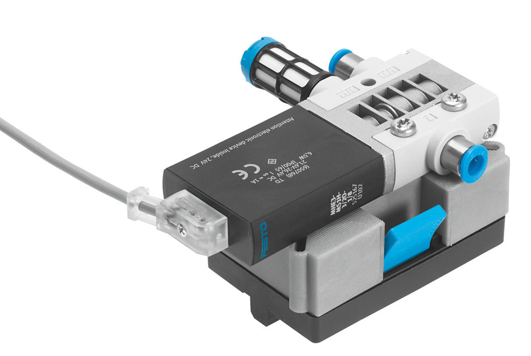 Válvula solenoide de ação rápida de 3/2 vias acionada eletromagneticamente - NOVEDUC Equipamento Laboratório e Formação Profissional