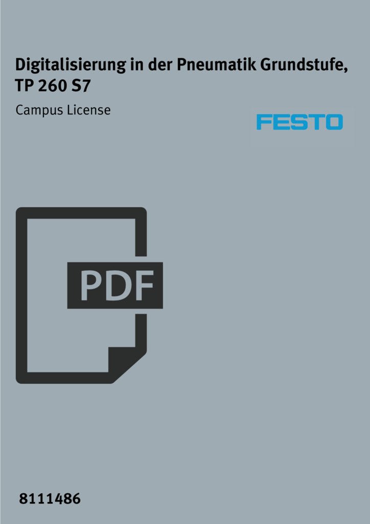 Licença de campus, Digitalização na Pneumática, Nível Básico TP 260 - S7 - NOVEDUC Equipamento Laboratório e Formação Profissional8111489