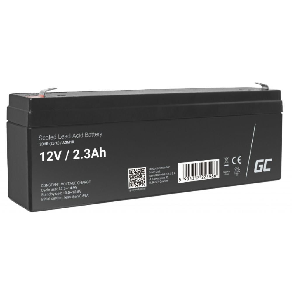 Bateria Chumbo Gel Agm 12V 2.3A Green Cell - NOVEDUC Equipamento Laboratório e Formação Profissional