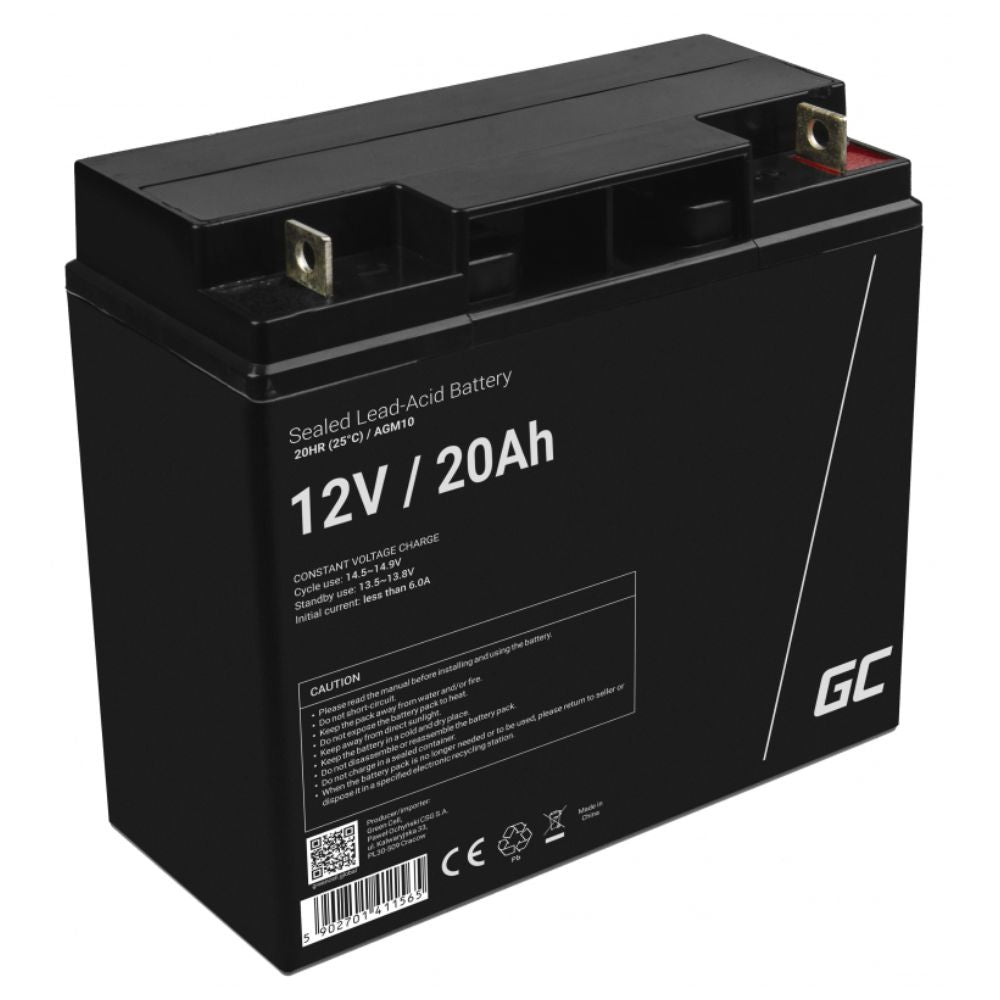 Bateria Chumbo Gel Agm 12V 20A Green Cell - NOVEDUC Equipamento Laboratório e Formação Profissional