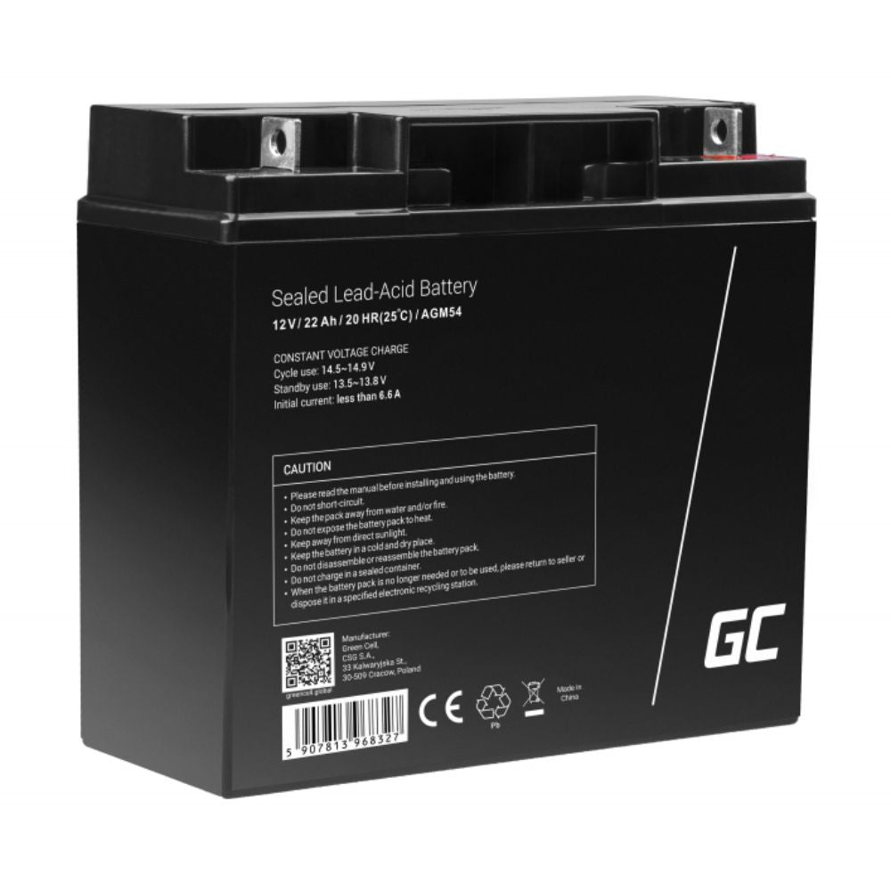 Bateria Chumbo Gel Agm 12V 22A Green Cell - NOVEDUC Equipamento Laboratório e Formação Profissional