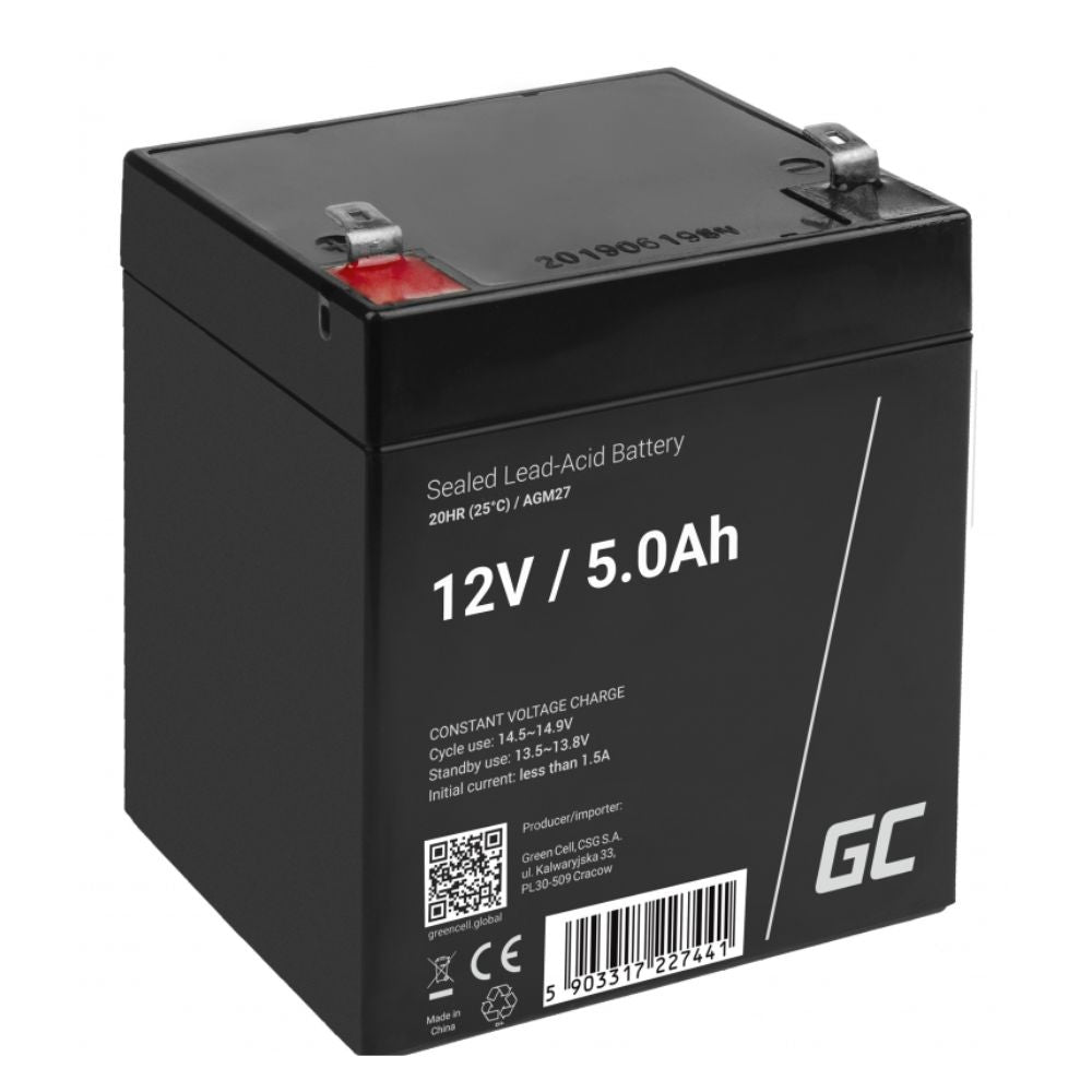 Bateria Chumbo Gel Agm 12V 5A Green Cell - NOVEDUC Equipamento Laboratório e Formação Profissional