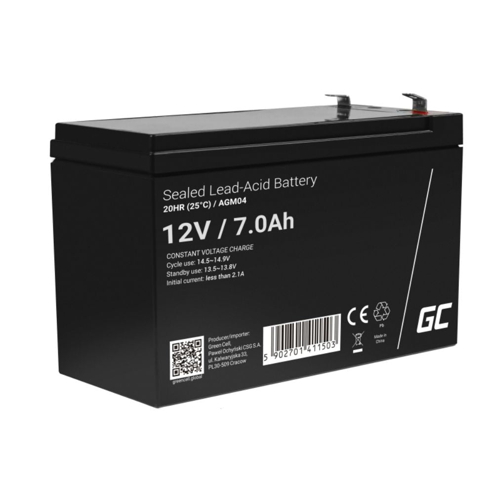 Bateria Chumbo Gel Agm 12V 7A Green Cell - NOVEDUC Equipamento Laboratório e Formação Profissional