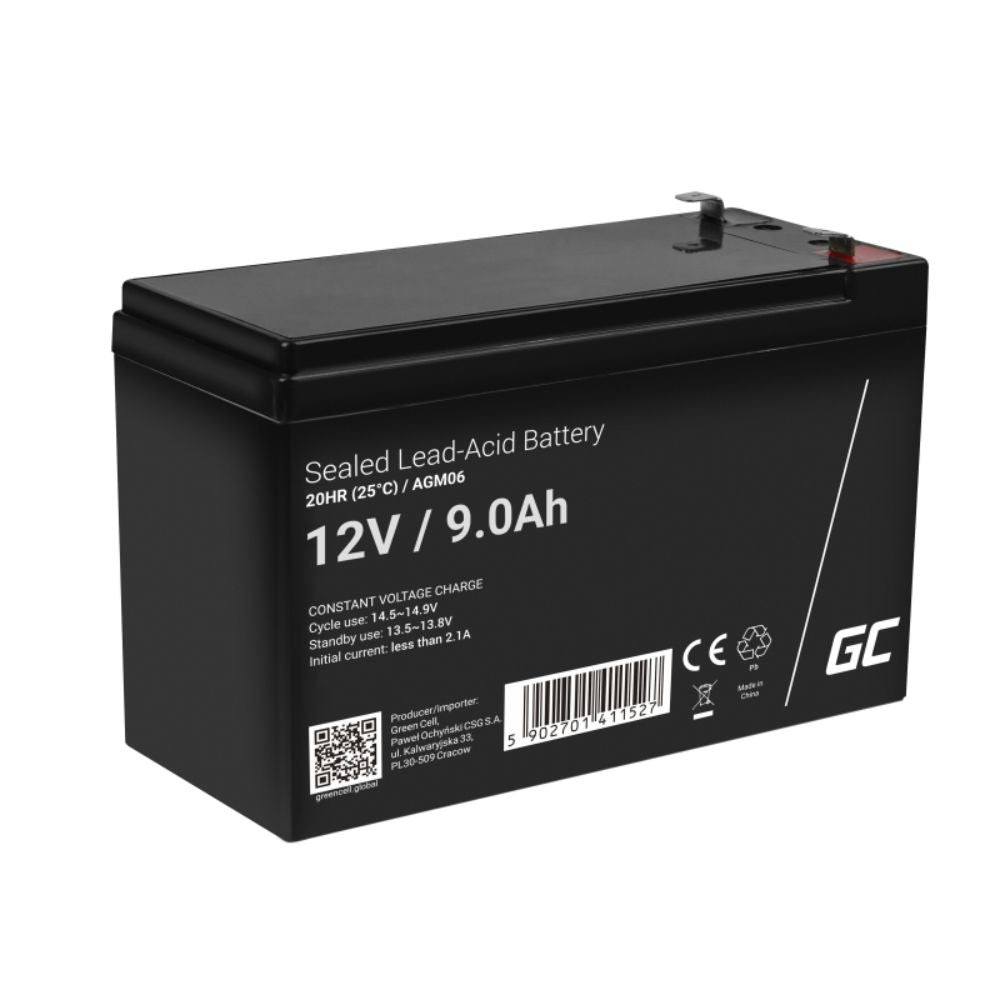 Bateria Chumbo Gel Agm 12V 9A Green Cell - NOVEDUC Equipamento Laboratório e Formação Profissional