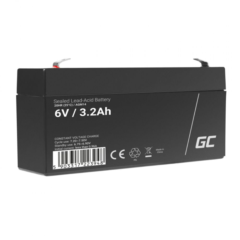 Bateria Chumbo Gel Agm 6V 3.3A Green Cell - NOVEDUC Equipamento Laboratório e Formação Profissional