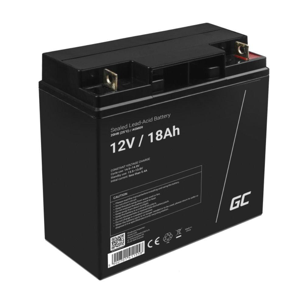Bateria Gel 12V 18A Green Cell - NOVEDUC Equipamento Laboratório e Formação Profissional