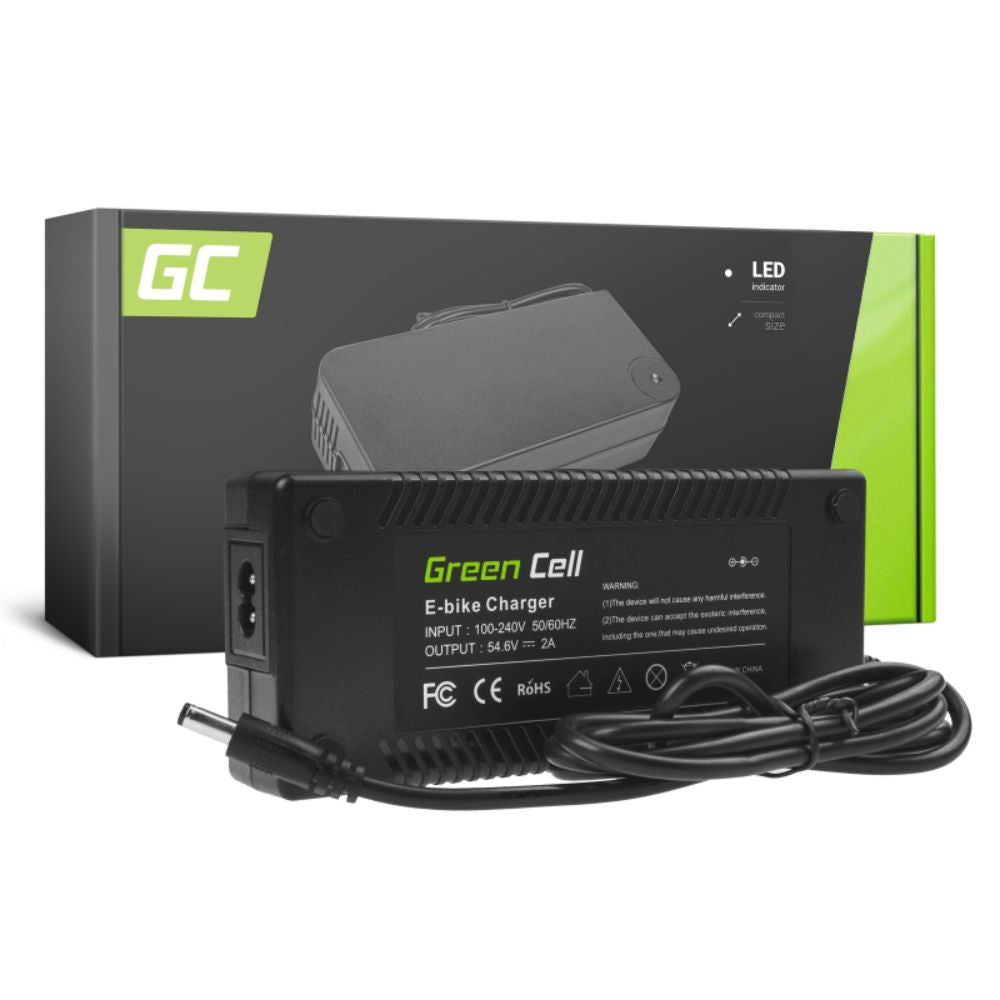 Carregador De Baterias E-Bike 5.5X2.1Mm 54.6V 2A Green Cell - NOVEDUC Equipamento Laboratório e Formação Profissional