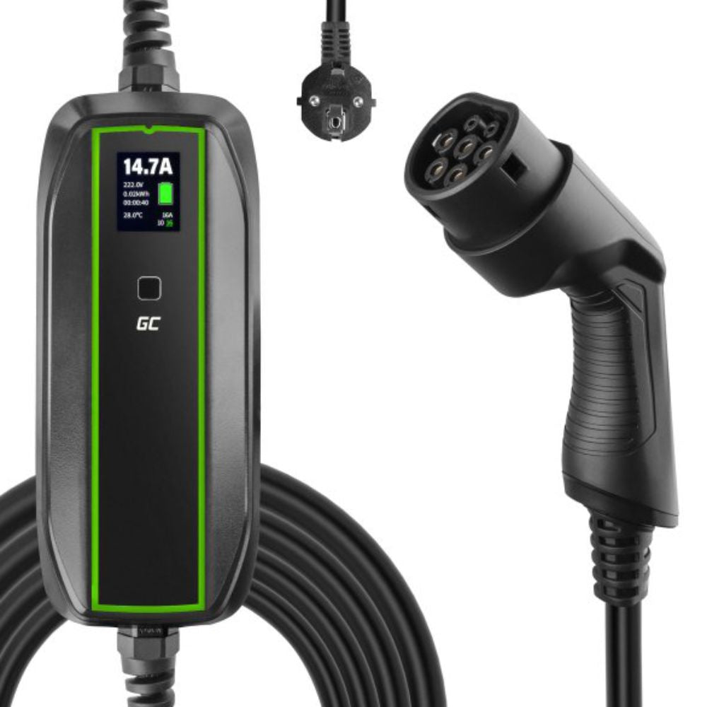 Carregador P/ Ev 3.6Kw Tipo2 6.5M Green Cell - NOVEDUC Equipamento Laboratório e Formação Profissional