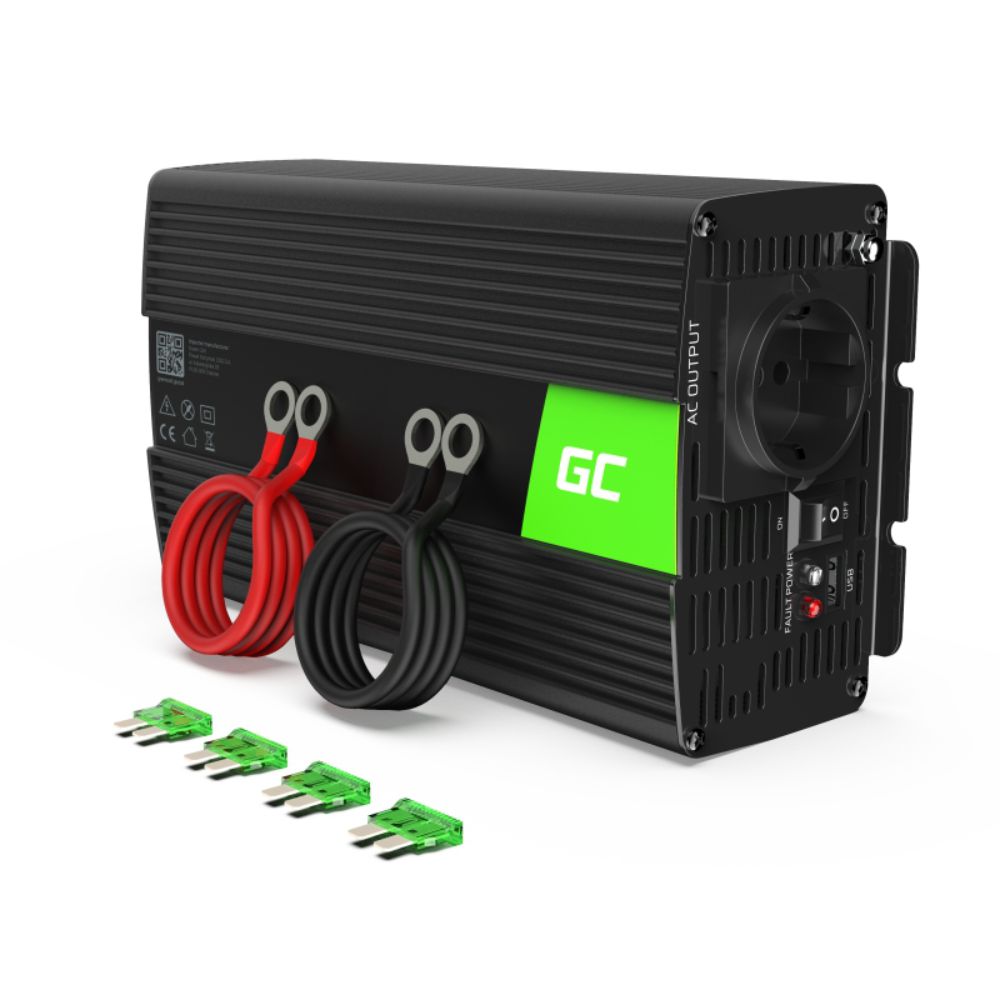 Conversor 12V-230V 1000W Onda Modificada Green Cell - NOVEDUC Equipamento Laboratório e Formação Profissional