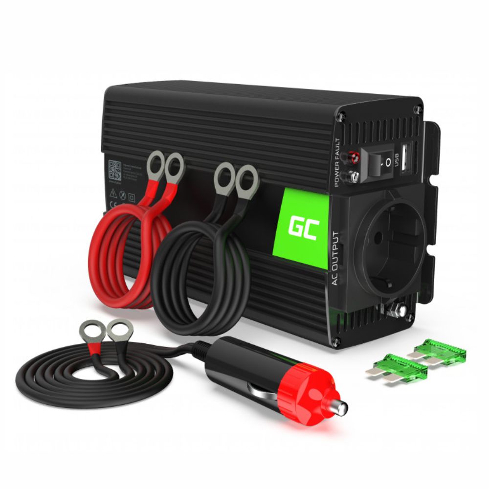 Conversor 12V-230V 300W Onda Modificada Green Cell - NOVEDUC Equipamento Laboratório e Formação Profissional
