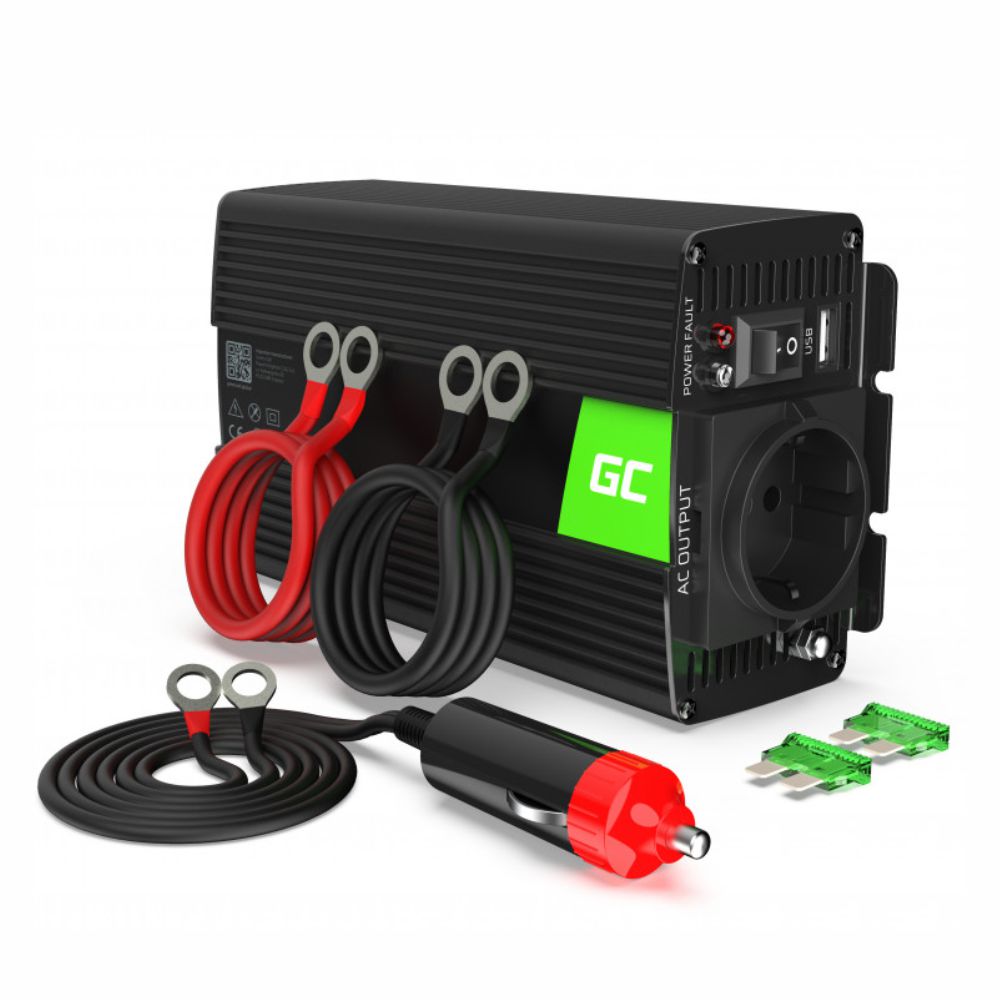 Conversor 12V-230V 500W Onda Modificada Green Cell - NOVEDUC Equipamento Laboratório e Formação Profissional