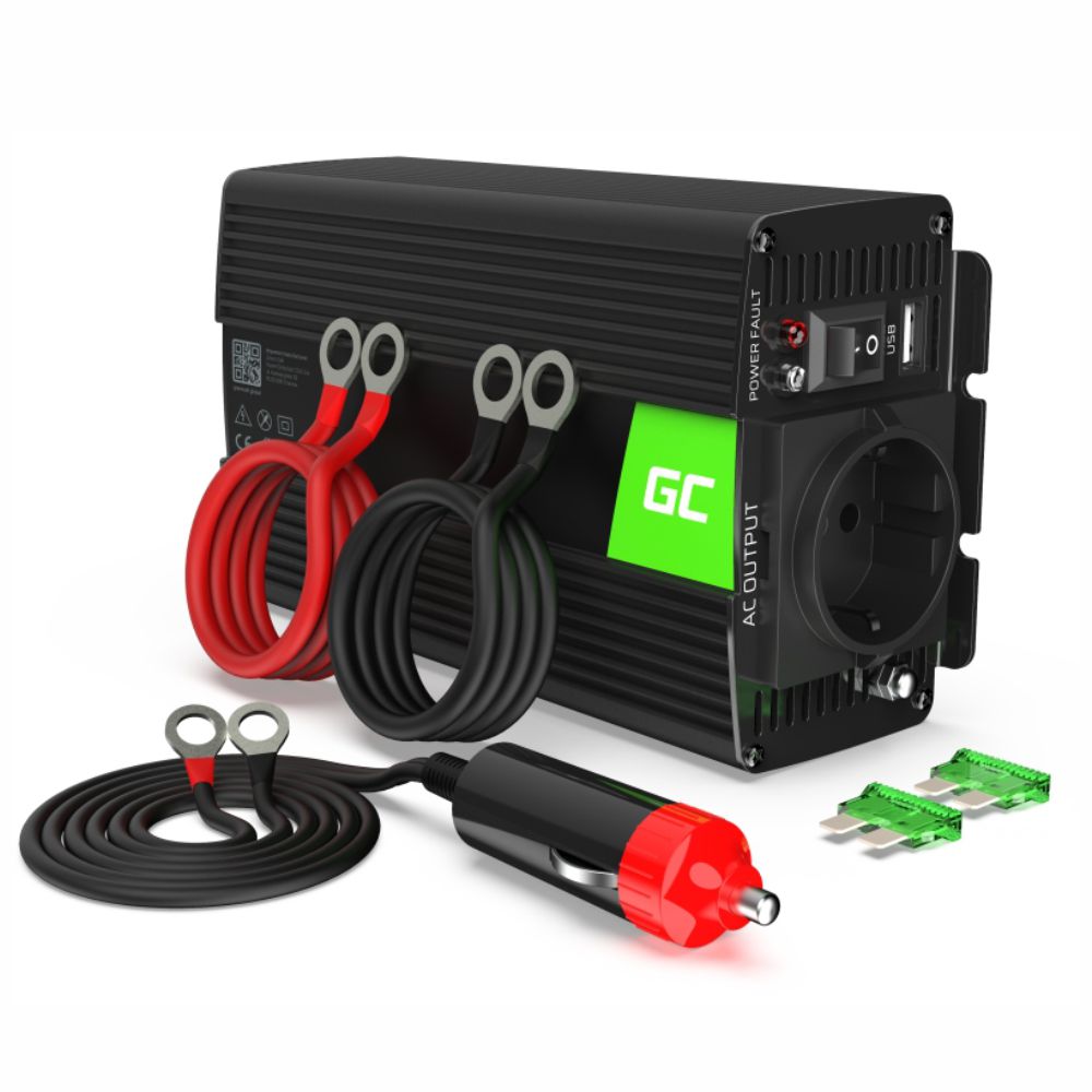 Conversor 24V-230V Usb 500W Onda Modificada Green Cell - NOVEDUC Equipamento Laboratório e Formação Profissional