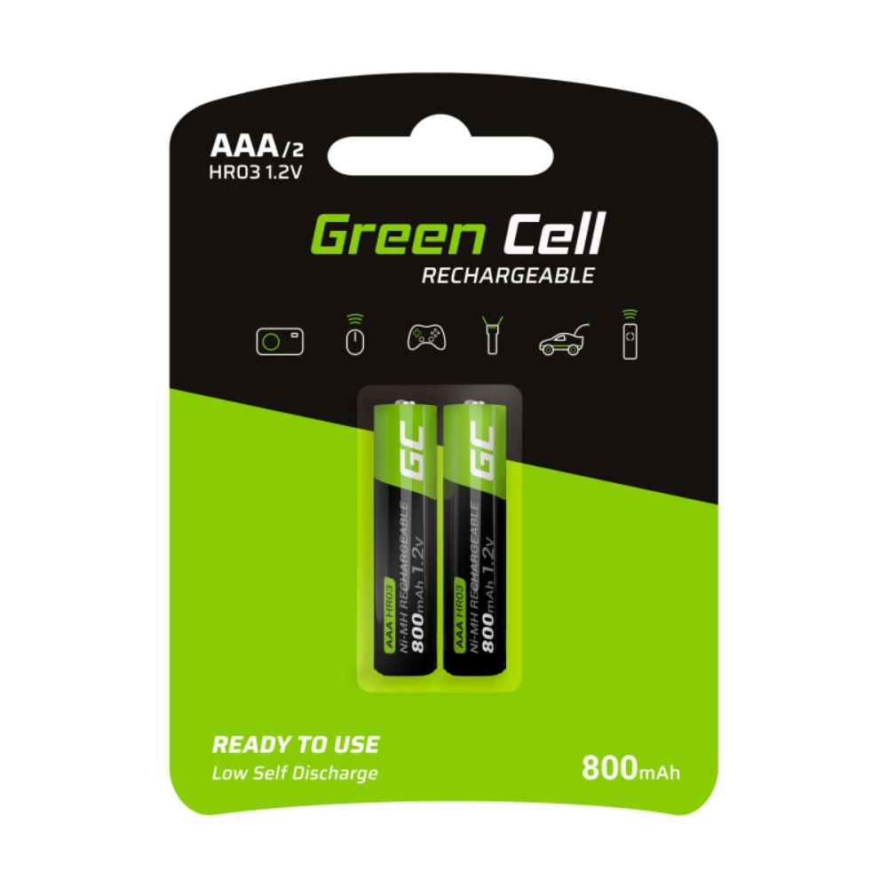 Pilha Recarregável Aaa 1.2V 800Ma 2X Blister Green Cell - NOVEDUC Equipamento Laboratório e Formação Profissional