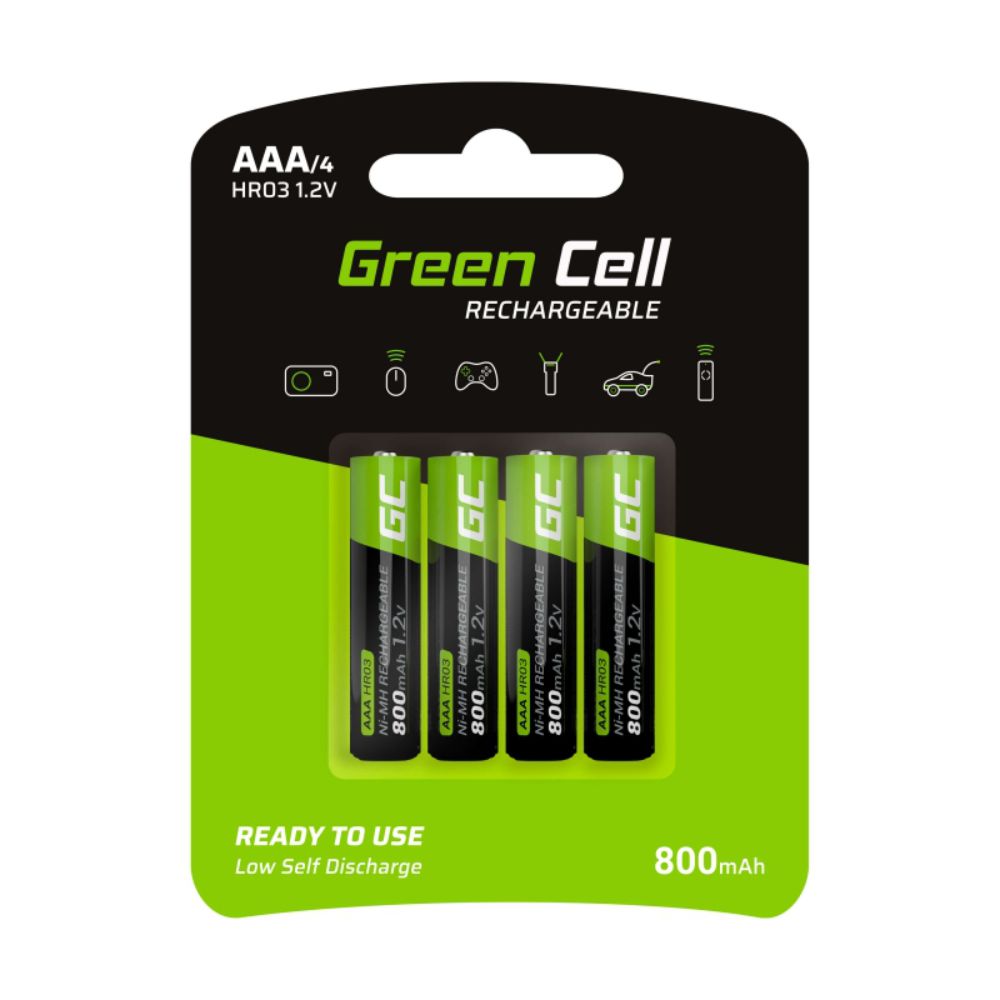 Pilha Recarregável Aaa 1.2V 800Ma 4X Blister Green Cell - NOVEDUC Equipamento Laboratório e Formação Profissional