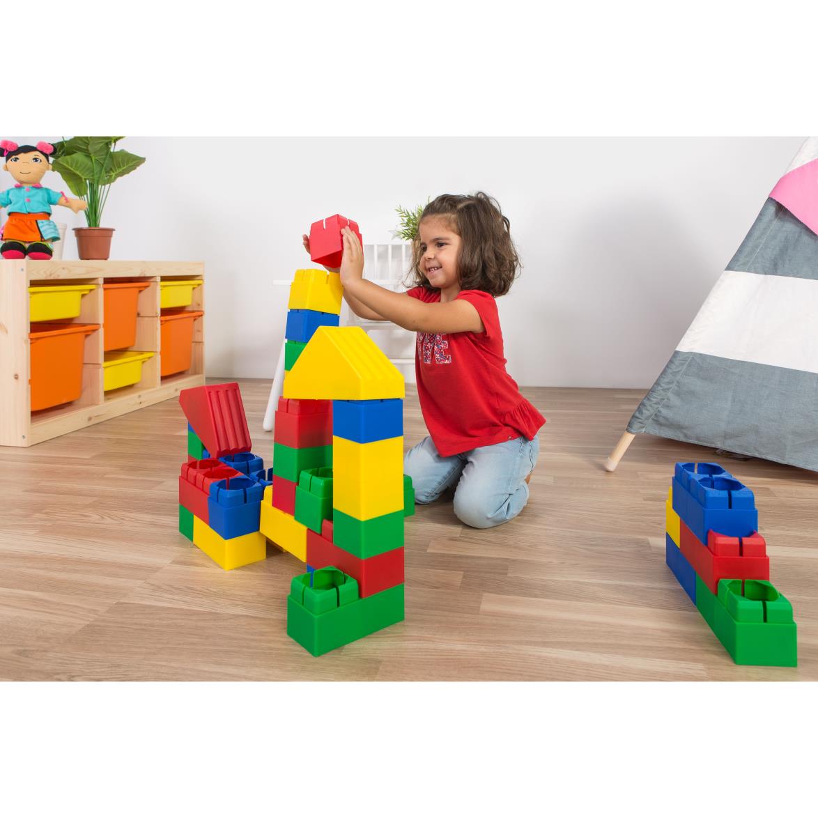 Blocos Construção Grandes e Flexíveis, 40 Peças - NOVEDUC Equipamento Laboratório e Formação Profissional