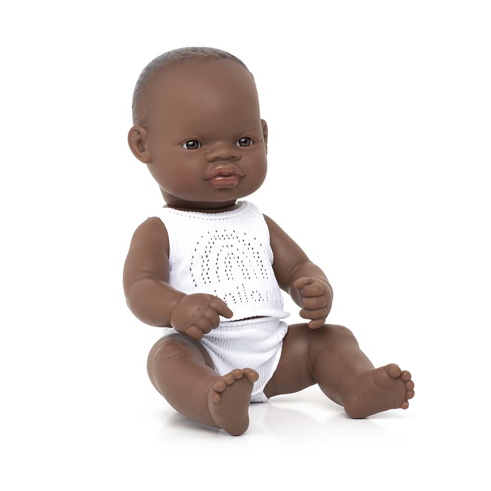 Boneca Bebé Africana 32cm (Enviado em Caixa e com Roupa Interior) - NOVEDUC Equipamento Laboratório e Formação Profissional