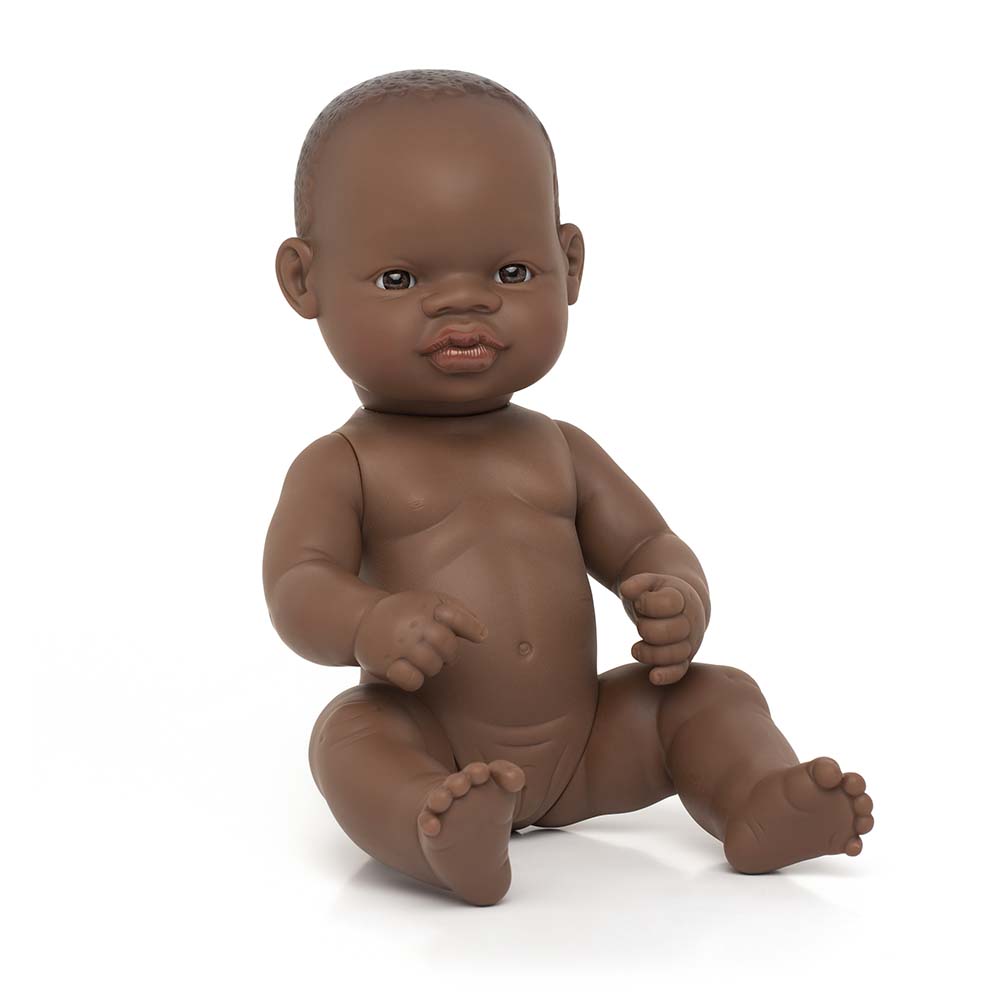 Boneca Bebé Africana 32cm (Enviado em Saco e sem Roupa Interior) - NOVEDUC Equipamento Laboratório e Formação Profissional