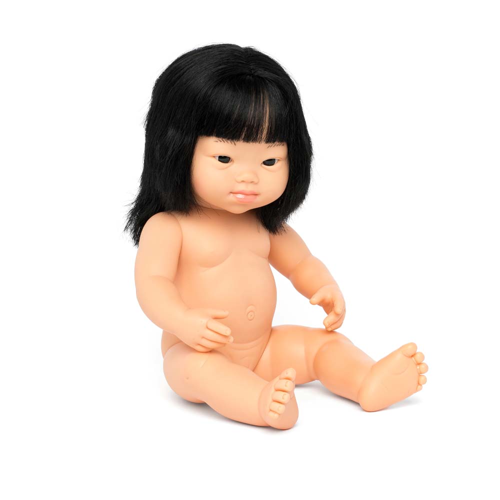 Boneca Bebé  Asiática com Síndrome de Down 38cm (Enviado em Saco e sem Roupa Interior) - NOVEDUC Equipamento Laboratório e Formação Profissional